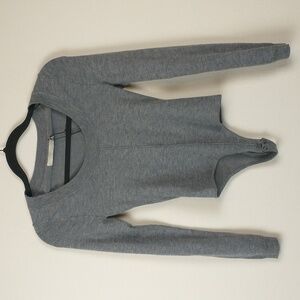 One Grey Day Bodysuit Sweater Small Gray Wool Silk